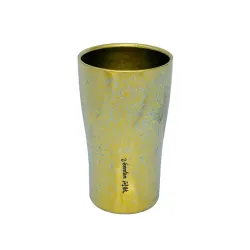 Pure Titanium Double Wall Cup Crystal Gold Pure Titanium Double Wall Cup Crystal Gold
