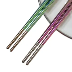 Pure Titanium Lightweight Chopsticks 5 Pairs Set Pure Titanium Lightweight Chopsticks 5 Pairs Set