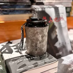 Pure Titanium Coffee Mug Crystal Silver