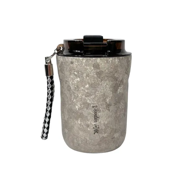 Pure Titanium Coffee Mug Crystal Silver